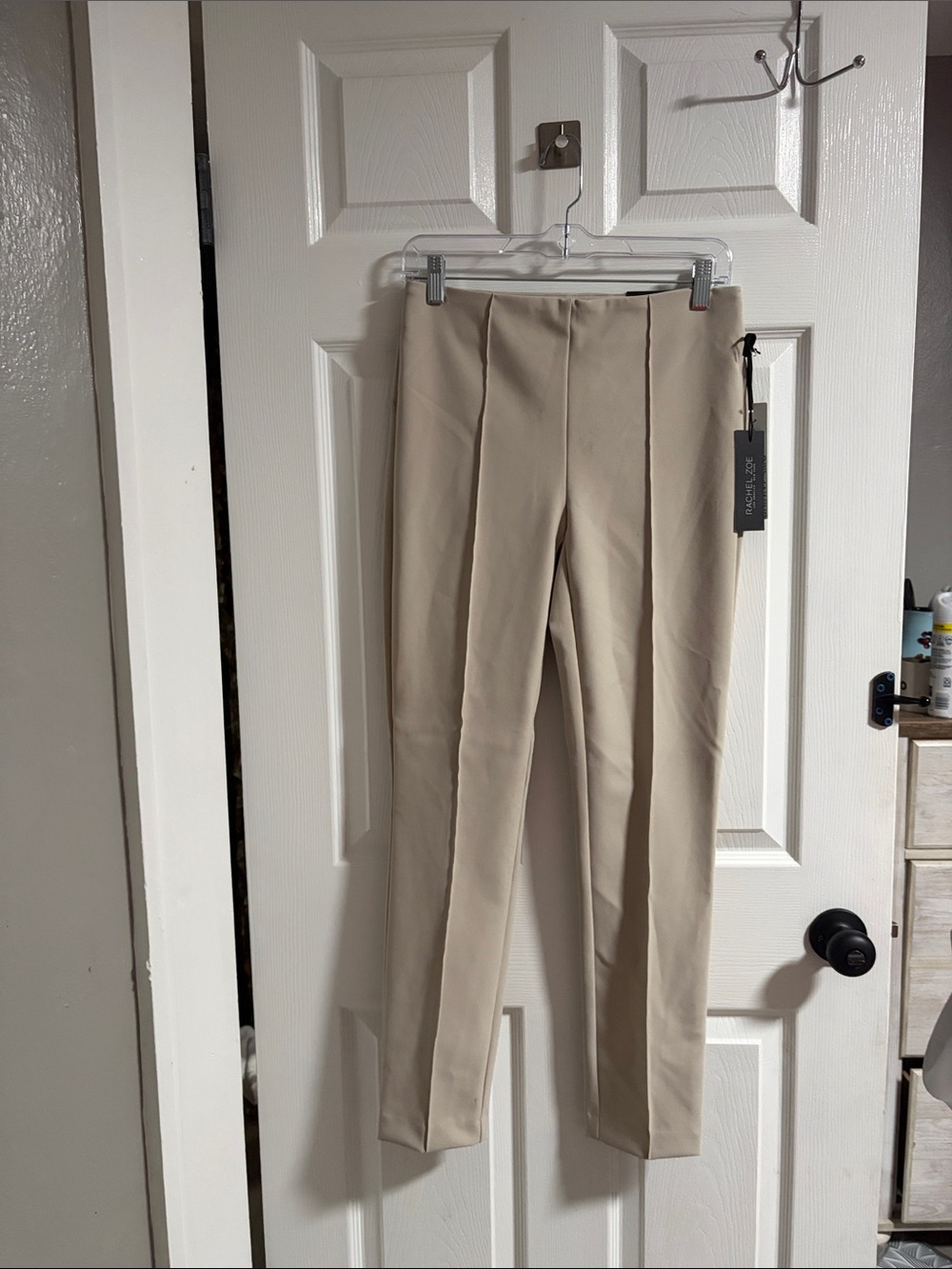 Rachel Zoe Slim Crease Dress Pants in Beige